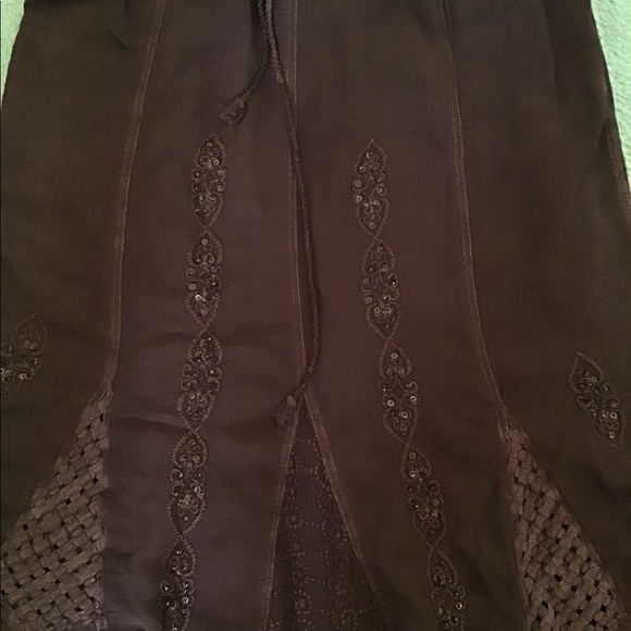 Brown Embroidered Boho Skirt - Picture 8 of 10